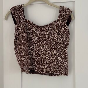 Abercrombie & Fitch Brown Floral Tank Top